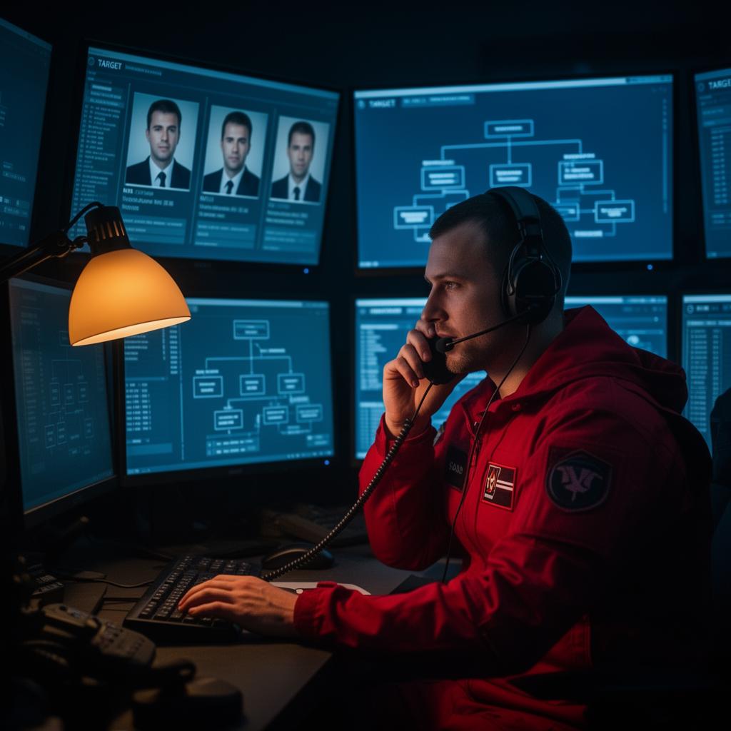 Social engineering call in progress with target profiling